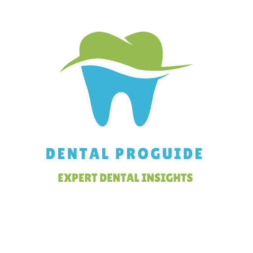 This is the Logo image of Dentalproguide website which shows an animated image of a tooth, the upper part of which is green in colour and lower part light blue in colour. Below the animated image is written "DENTAL PROGUIDE" in blue colour ,and below that is written "Expert Dental Insights" in light green.The background is white.