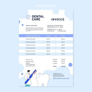 This is a professional  invoice generated online which reduces risk of errors and  helps in dental clinic management for success.